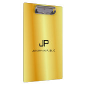 Gold Look Mit Monogramm Elegant Template Klemmbrett (Rechts)