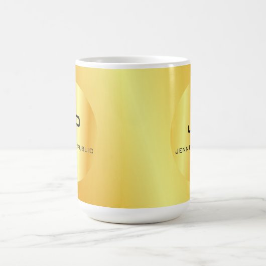 Gold Look Mit Monogramm Template Elegant Kaffeetasse (Mittel)