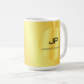 Gold Look Mit Monogramm Template Elegant Kaffeetasse (VorderseiteRechts)