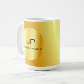 Gold Look Mit Monogramm Template Elegant Kaffeetasse (Vorderseite Links)