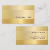 Gold Look Moderne elegante, einfache Designvorlage Visitenkarte (Vorne/Hinten)