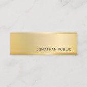 Gold Look Moderne elegante minimalistische Vorlage Mini Visitenkarte (Vorderseite)