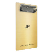 Gold Look Moderne elegante Monogram einfache Vorla Mini Klemmbrett (Schrägansicht)