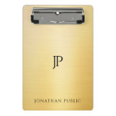 Gold Look Moderne elegante Monogram Minimalistisch Mini Klemmbrett (Vorderseite)