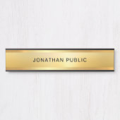 Gold Look Moderne glamouröse Vorlage populär Türschild (Vorderseite )