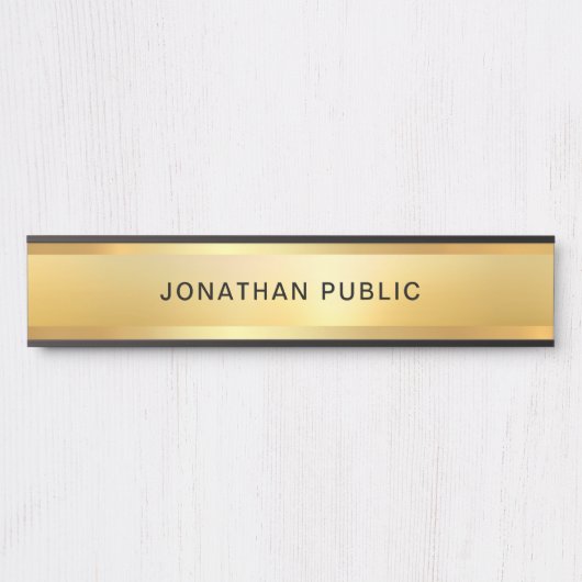Gold Look Moderne glamouröse Vorlage populär Türschild (Vorderseite )