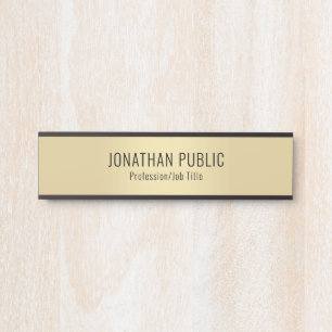 Gold Look Moderne Minimalistische Vorlage Elegant Türschild