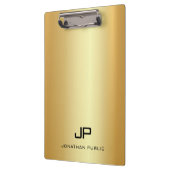 Gold Look Moderne Mit Monogramm Vorlage Elegant Klemmbrett (Links)