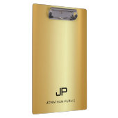 Gold Look Moderne Mit Monogramm Vorlage Elegant Klemmbrett (Rechts)