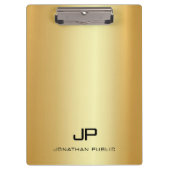 Gold Look Moderne Mit Monogramm Vorlage Elegant Klemmbrett (Vorderseite)