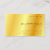 Gold Look Moderne Monogram Elegant Corporate Visitenkarte (Rückseite)