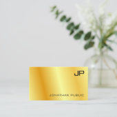 Gold Look Moderne Monogram Elegant Corporate Visitenkarte (Stehend Vorderseite)