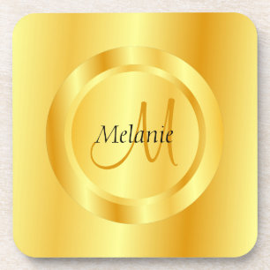 Gold Look Moderne Monogram Elegant Template Trendy Getränkeuntersetzer