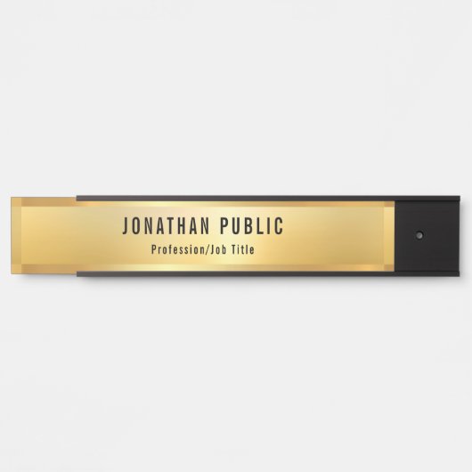 Gold Look Moderner Template Glamour Beruflich Türschild (Vorderseite )