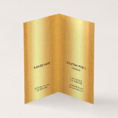 Gold Look Modernes, einfaches Design Elegante Vorl Visitenkarten (Innenseite)
