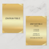Gold Look Modernes elegantes Luxus-Template nach M Visitenkarte (Vorne/Hinten)