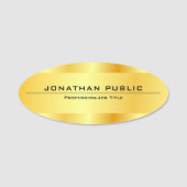 Gold Look Modernes Glam Template Oval Namensschild (Vorderseite)