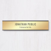 Gold Look Modernes Glamour Template Personalisiert Türschild (Vorderseite )