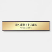 Gold Look Modernes Glamour Template Personalisiert Türschild (Vorderseite )