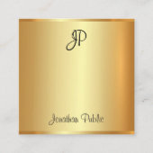 Gold Look Modernes, handgeschriebenes Mit Monogram Quadratische Visitenkarte (Vorderseite)