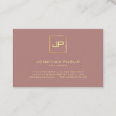 Gold Look Monogram Beruflich Moderne Eleganz Visitenkarte (Rückseite)