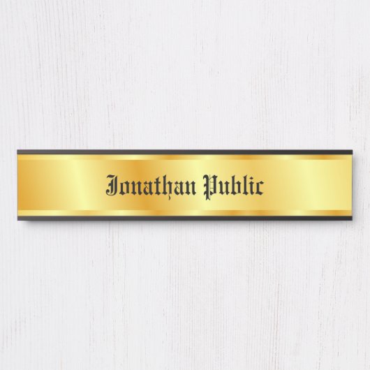 Gold Look Nostalgisch Calligraphed Script Elegant Türschild (Vorderseite )