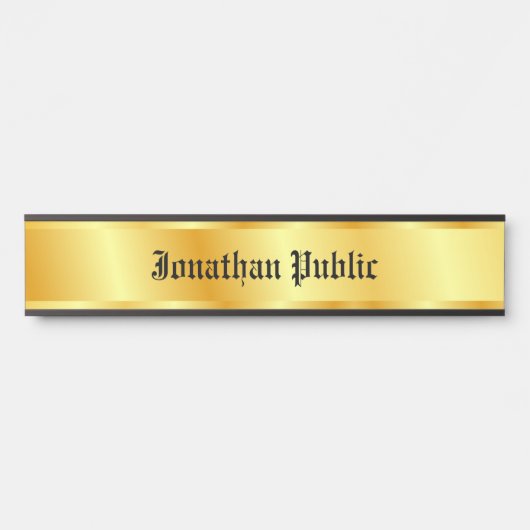 Gold Look Nostalgisch Calligraphed Script Elegant Türschild (Vorderseite )