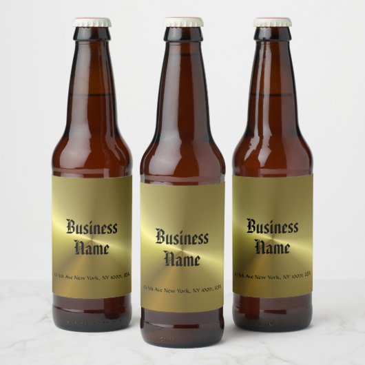 Gold Look Old Style Handschrift Template Bierflaschenetikett (Flaschen)