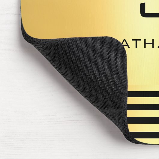 Gold Look Schwarz Moderne Elegant Mit Monogramm Mousepad (Ecke)