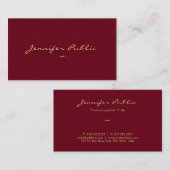 Gold Look Script Template Luxus Premium Linen Visitenkarte (Vorne/Hinten)