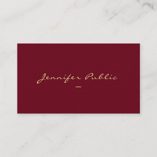 Gold Look Script Template Luxus Premium Linen Visitenkarte (Vorderseite)