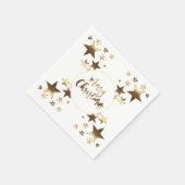 Gold Look Sterne Muster Elegant Frohe Weihnachten Serviette (Ecke)