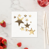 Gold Look Sterne Muster Elegantes Weihnachtsfest P Serviette (Beispiel)