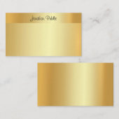 Gold Look Template Calligraphy Script Name Elegant Mitteilungskarte (Vorne/Hinten)