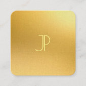 Gold Look Template Elegant Mit Monogramm luxuriös Quadratische Visitenkarte (Vorderseite)