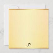Gold Look Template Moderne Elegant Mit Monogramm Mitteilungskarte (Rückseite)