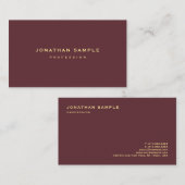 Gold Look Text Elegantes Minimalistisches Design L Visitenkarte (Vorne/Hinten)