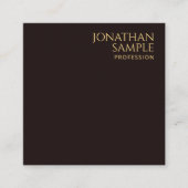 Gold Look Text Moderne Elegante Schwarze Velvet Quadratische Visitenkarte (Vorderseite)