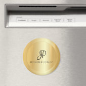 Gold Look Trendy Template Monogram Modern Large Magnet (In Situ (Geschirrspüler))