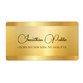 Gold Look Typografie Hand Script Lieferadresse (Vorne)