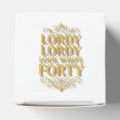 Gold Lordy Lordy Look Who’s 40 Birthday Geschenkschachtel (Oben)