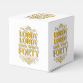 Gold Lordy Lordy Look Who’s 40 Birthday Geschenkschachtel (Rückseite)