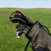 Gold Lorraine Cross auf Black / Golf Heads Cover Golf Headcover (In SItu)