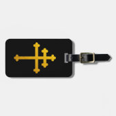 Gold Lorraine Cross / Christliche Reise Gepäckanhänger (Vorderseite horizontal)