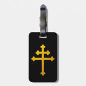 Gold Lorraine Cross / Christliche Reise Gepäckanhänger (Rückseite vertikal)