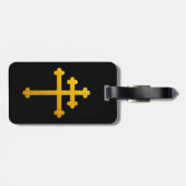 Gold Lorraine Cross / Christliche Reise Gepäckanhänger (Rückseite horizontal)