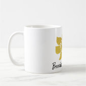 *~* Gold Lotus atmen Namaste goldenes Lotus Weiß Kaffeetasse (Links)