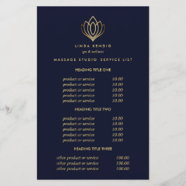 Gold Lotus Blue Wellness-Center & Massage Preise & Flyer