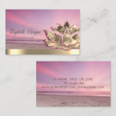 Gold Lotus Blume Beach Instructor Visitenkarte (Vorne/Hinten)