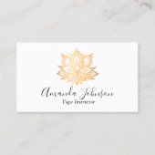 Gold Lotus Blume Boho Yoga Lehrerin für Kultur Visitenkarte (Vorderseite)